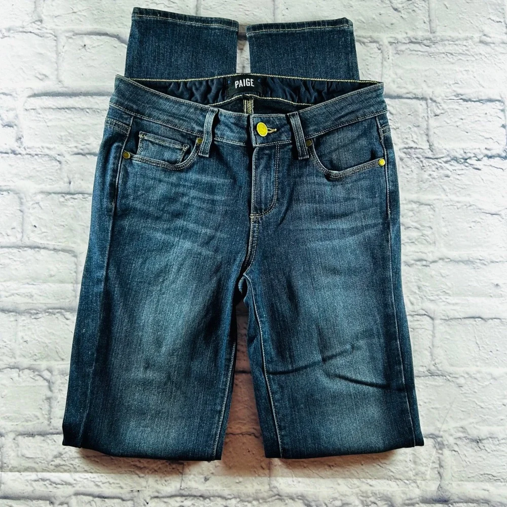 Paige Skyline Skinny Jeans Womens 26 Dark Wash Soft Stretch Denim Made in USA